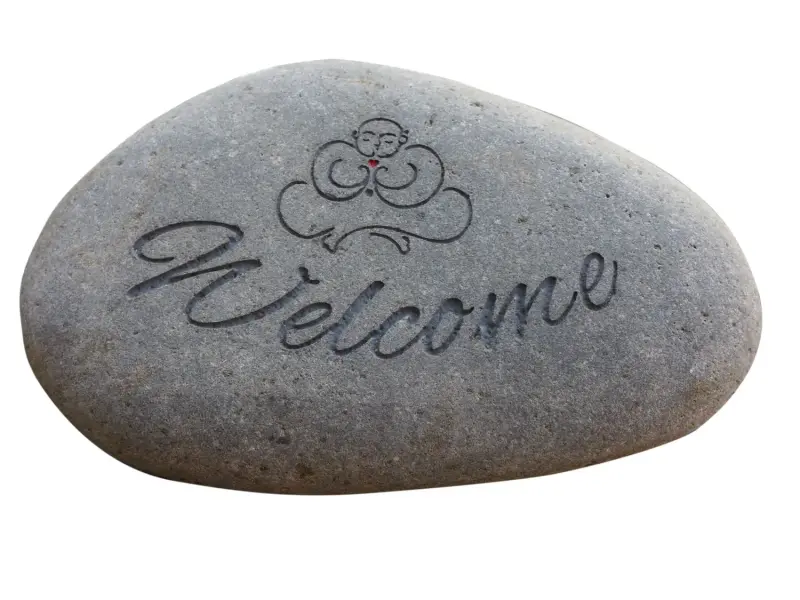 Product image 1 of the product “River pebble with Welcome Buddha ”